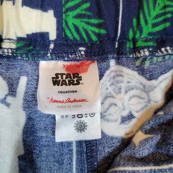 Hanna Anderson x Star Wars Mens Christmas Pajama Pants Size XL Blue Lounge Sleep - Picture 3 of 9